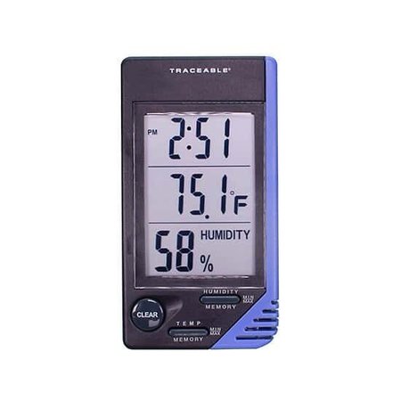 DIGI-SENSE Traceable Thermometer with Clock, Humdit 90080-06